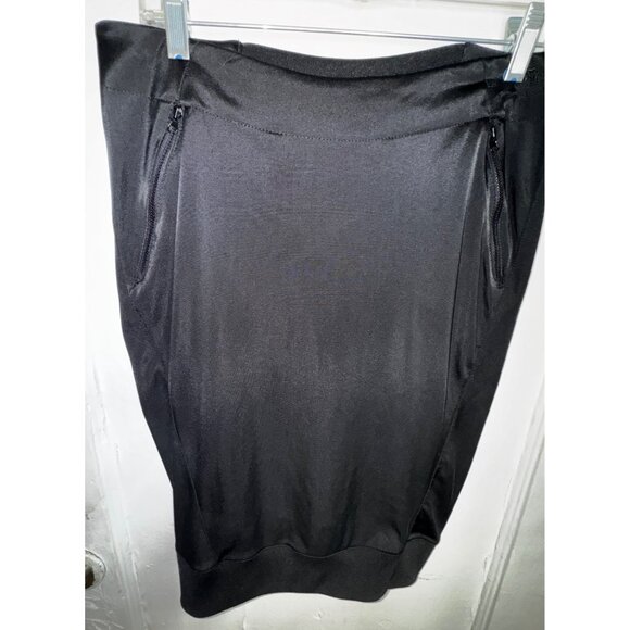 Fornarina Black Ruched Skirt Large Y2k Casual Trendy Athleisure Italy Retro City - Picture 1 of 9
